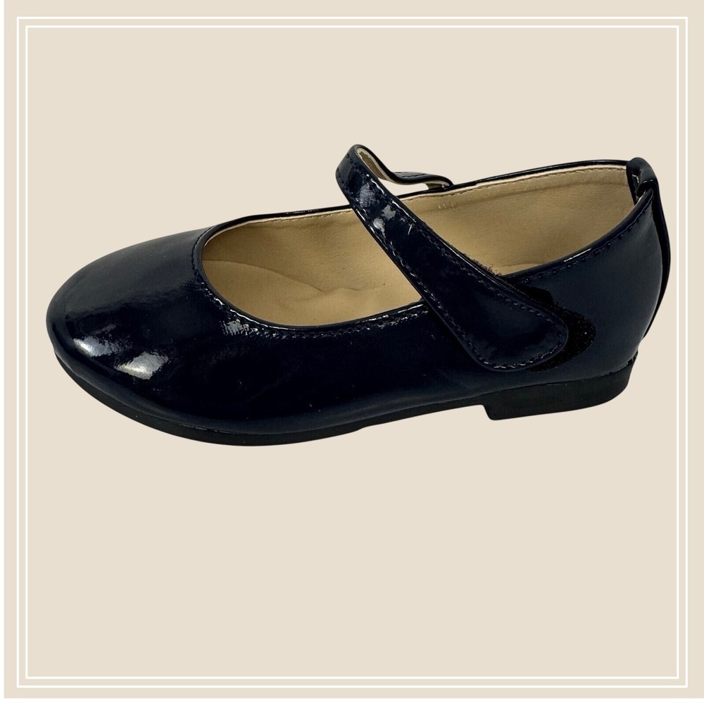 Vtg 90's Navy Blue Patent Mary Janes Girls Toddlers 150 (US 8.5) Coquette Shoes